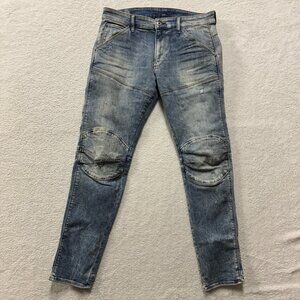 G-Star Raw Jeans Mens Distreessed Blue 5620 3D Skinny 33x32"